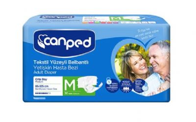 Canped Tekstil Yüzeyli Yetişkin Hasta Bezi Orta Boy (M) 30`lu