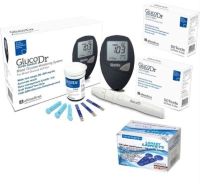 Gluco DR Glucodr Seker Ölçüm Cihazı + 100 Adet Strip + 100 Adet Lanset