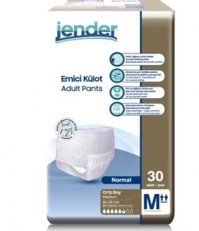 Jender Emici Külot Yetişkin Hasta Bezi Medium 30 Adet