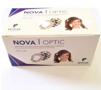 Nova Optik Göz Kapama Bandı - Göz Pedi - Renkli Desenli - Çocuk - 100 Adet